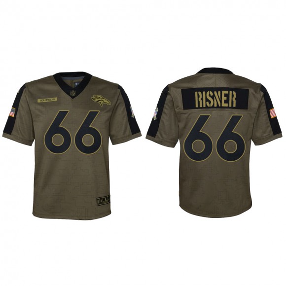 2021 Salute To Service Youth Broncos Dalton Risner Olive Game Jersey