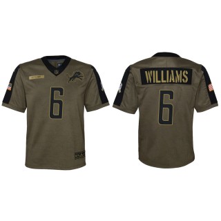 2021 Salute To Service Youth Lions Tyrell Williams Olive Game Jersey