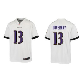 Youth Baltimore Ravens Devin Duvernay #13 White Game Jersey