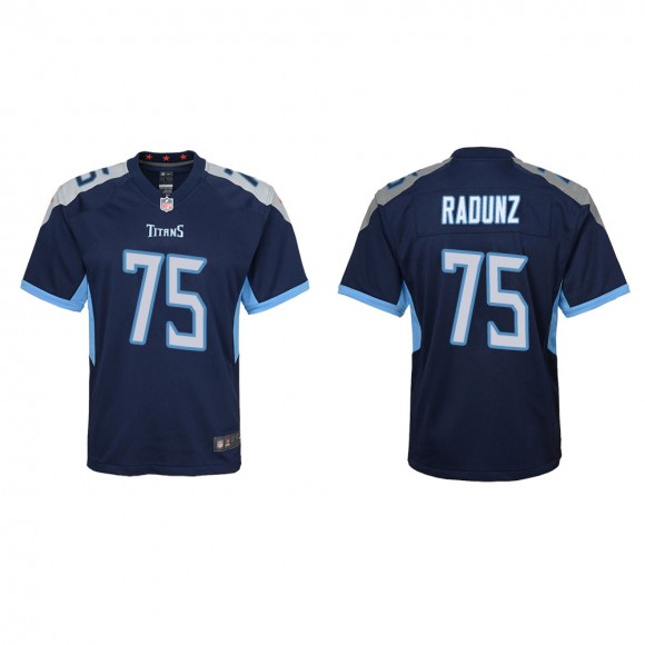 Youth Tennessee Titans Dillon Radunz #75 Navy Game Jersey