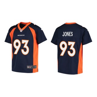 Youth Denver Broncos Dre'mont Jones #93 Navy Game Jersey