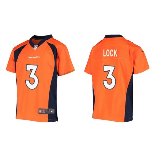 Youth Denver Broncos Drew Lock #3 Orange Game Jersey