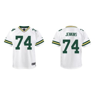 Youth Green Bay Packers Elgton Jenkins #74 White Game Jersey
