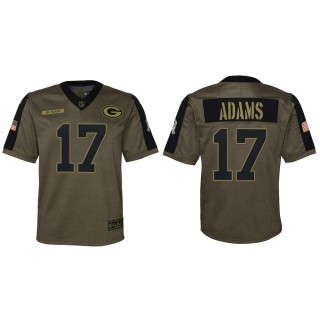 2021 Salute To Service Youth Packers Davante Adams Olive Game Jersey