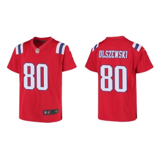 Youth New England Patriots Gunner Olszewski #80 Red Game Jersey