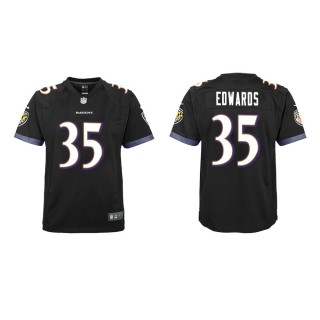 Youth Baltimore Ravens Gus Edwards #35 Black Game Jersey