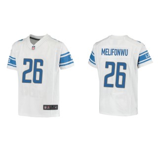 Youth Detroit Lions Ifeatu Melifonwu #26 White Game Jersey