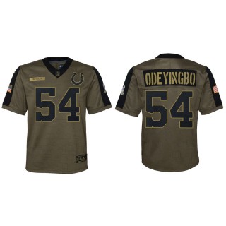 2021 Salute To Service Youth Colts Dayo Odeyingbo Olive Game Jersey