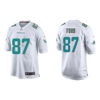 Youth Miami Dolphins Isaiah Ford #87 White Game Jersey