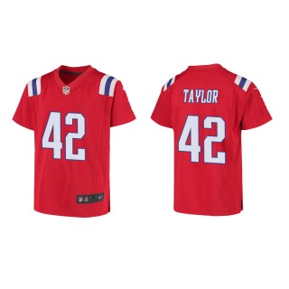 Youth New England Patriots J.J. Taylor #42 Red Game Jersey