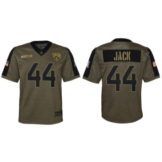 2021 Salute To Service Youth Jaguars Myles Jack Olive Game Jersey