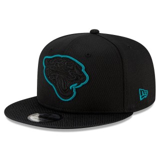 Youth Jacksonville Jaguars Black 2021 NFL Sideline Road 9FIFTY Snapback Hat
