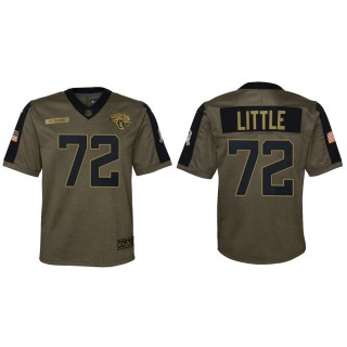 2021 Salute To Service Youth Jaguars Walker Little Olive Game Jersey