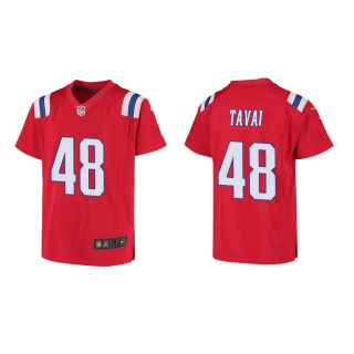 Youth New England Patriots Jahlani Tavai #48 Red Game Jersey