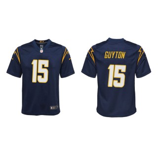 Youth Los Angeles Chargers Jalen Guyton #15 Navy Game Jersey