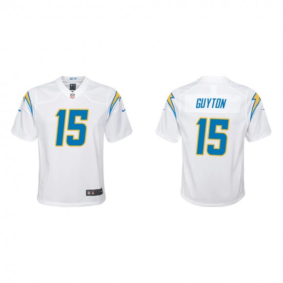 Youth Los Angeles Chargers Jalen Guyton #15 White Game Jersey