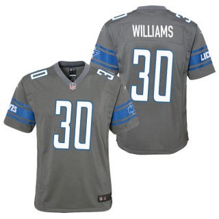 Youth Detroit Lions Jamaal Williams Steel Color Rush Game Jersey