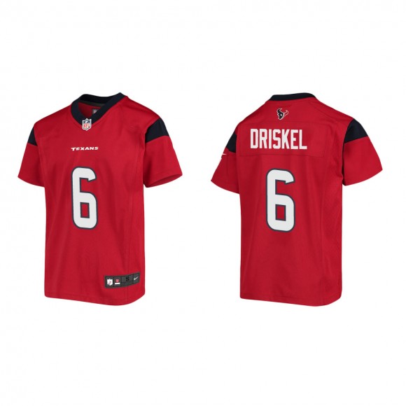 Youth Houston Texans Jeff Driskel #6 Red Game Jersey