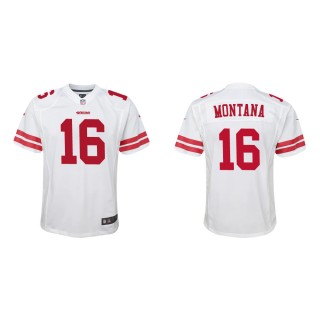 Youth San Francisco 49ers Joe Montana #16 White Game Jersey