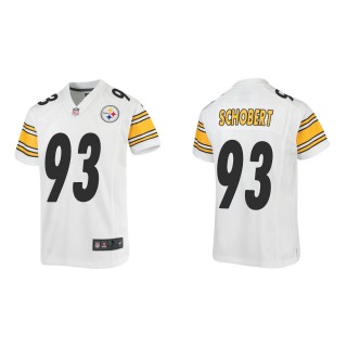 Youth Pittsburgh Steelers Joe Schobert #93 White Game Jersey