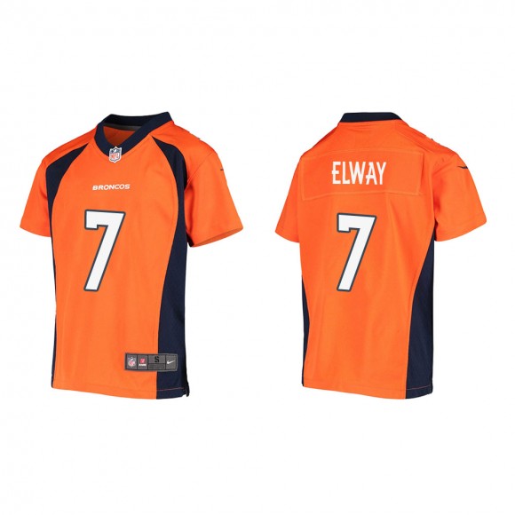 Youth Denver Broncos John Elway #7 Orange Game Jersey