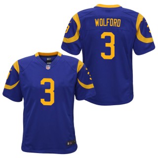 Youth Los Angeles Rams John Wolford Royal Game Jersey