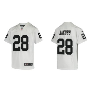 Youth Las Vegas Raiders Josh Jacobs #28 White Game Jersey
