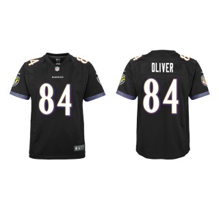 Youth Baltimore Ravens Josh Oliver #84 Black Game Jersey
