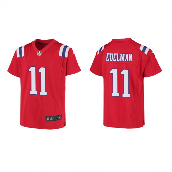 Youth New England Patriots Julian Edelman #11 Red Game Jersey