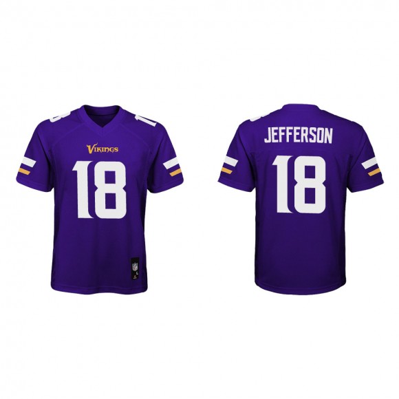 Youth Minnesota Vikings Justin Jefferson #18 Purple Game Jersey