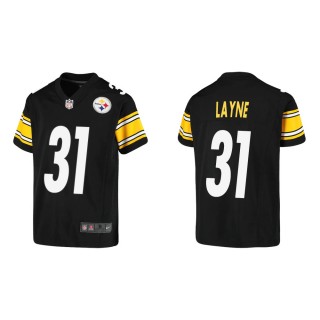 Youth Pittsburgh Steelers Justin Layne #31 Black Game Jersey