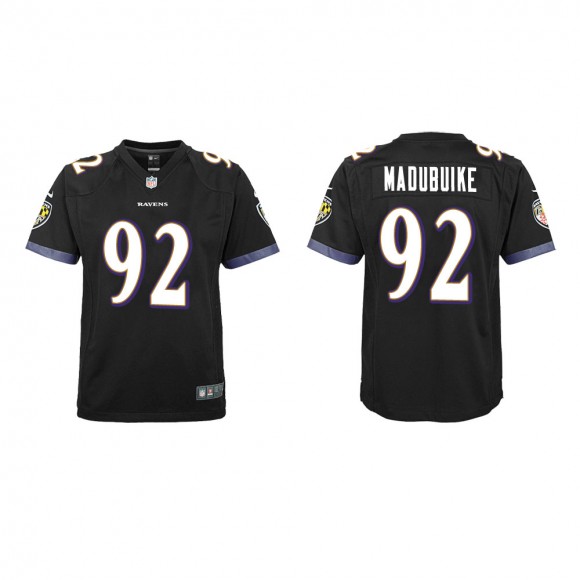 Youth Baltimore Ravens Justin Madubuike #92 Black Game Jersey