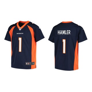 Youth Denver Broncos K.J. Hamler #1 Navy Game Jersey