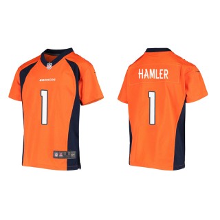 Youth Denver Broncos K.J. Hamler #1 Orange Game Jersey