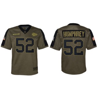 2021 Salute To Service Youth Chiefs Creed Humphrey Olive Game Jersey