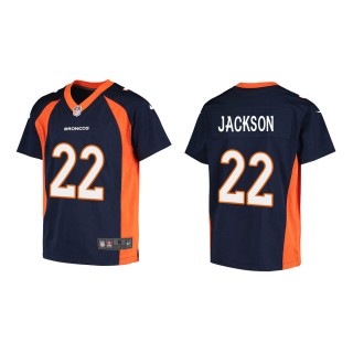Youth Denver Broncos Kareem Jackson #22 Navy Game Jersey