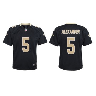 Youth New Orleans Saints Kwon Alexander #5 Black Game Jersey