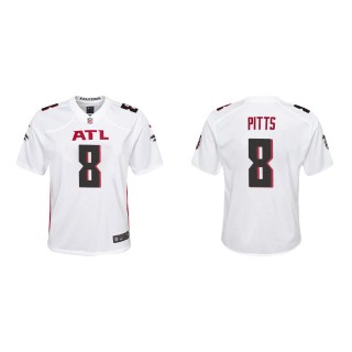 Youth Atlanta Falcons Kyle Pitts #8 White Game Jersey