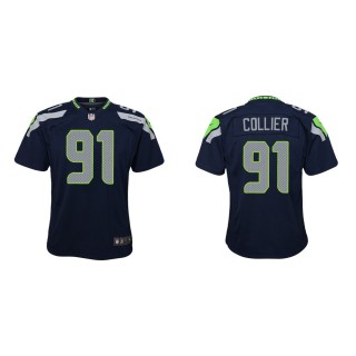 Youth Seattle Seahawks L.J. Collier #91 College Navy Game Jersey