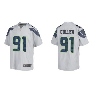 Youth Seattle Seahawks L.J. Collier #91 Gray Game Jersey