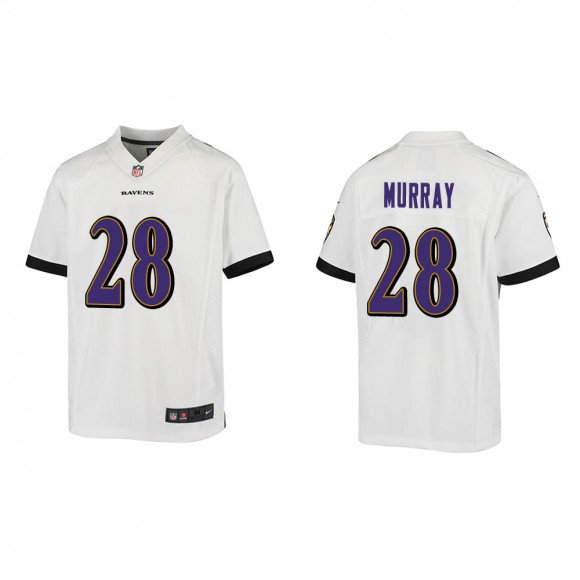 Youth Baltimore Ravens Latavius Murray #28 White Game Jersey