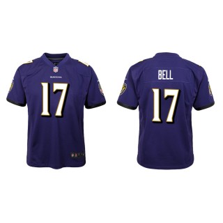 Youth Baltimore Ravens Le'Veon Bell #17 Purple Game Jersey