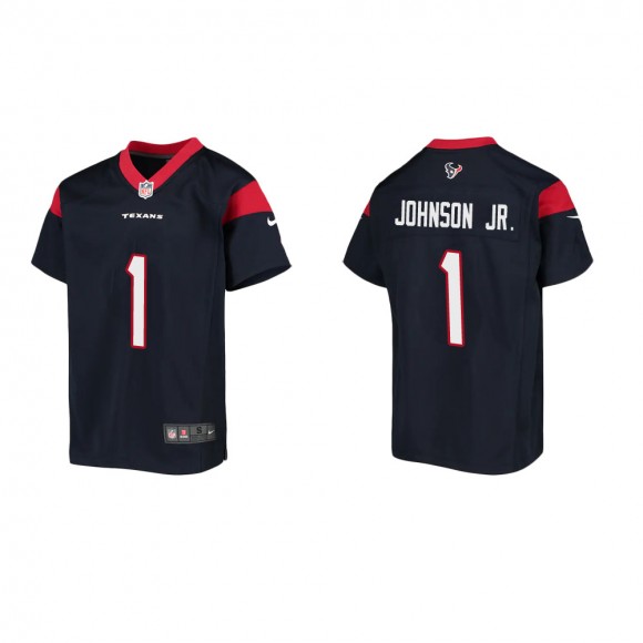 Youth Houston Texans Lonnie Johnson Jr. #1 Navy Game Jersey