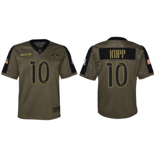 2021 Salute To Service Youth Rams Cooper Kupp Olive Game Jersey