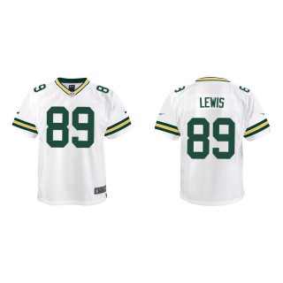 Youth Green Bay Packers Marcedes Lewis #89 White Game Jersey