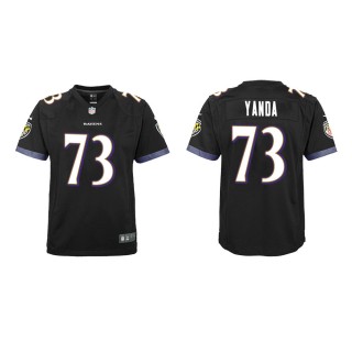 Youth Baltimore Ravens Marshal Yanda #73 Black Game Jersey