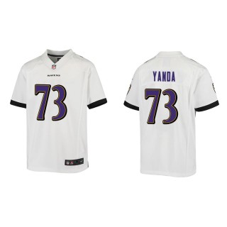 Youth Baltimore Ravens Marshal Yanda #73 White Game Jersey