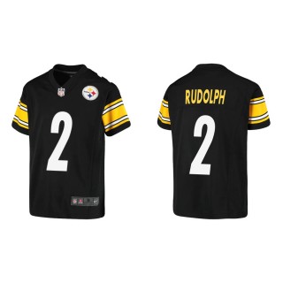Youth Pittsburgh Steelers Mason Rudolph #2 Black Game Jersey