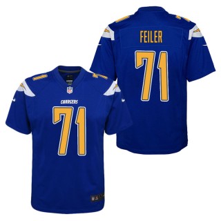 Youth Los Angeles Chargers Matt Feiler Royal Color Rush Game Jersey