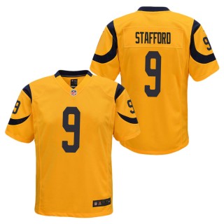 Youth Los Angeles Rams Matthew Stafford Gold Color Rush Game Jersey